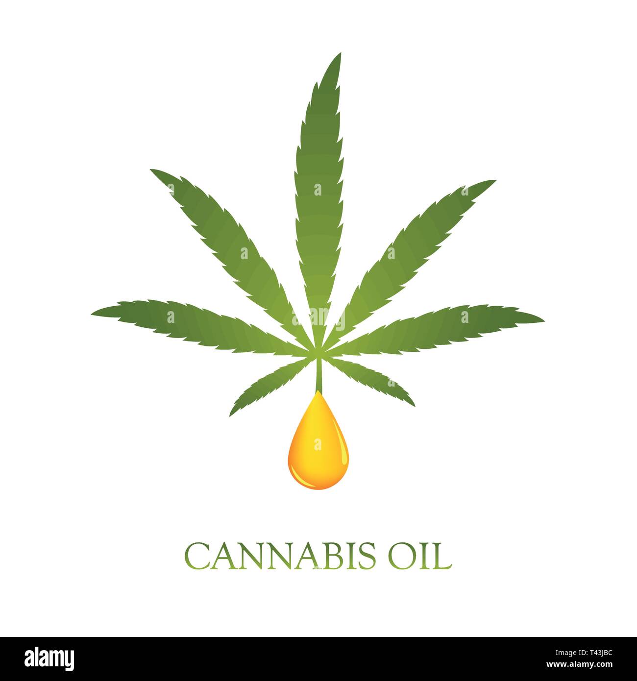 Una sana cannabis cbd goccia di olio illustrazione vettoriale EPS10 Illustrazione Vettoriale