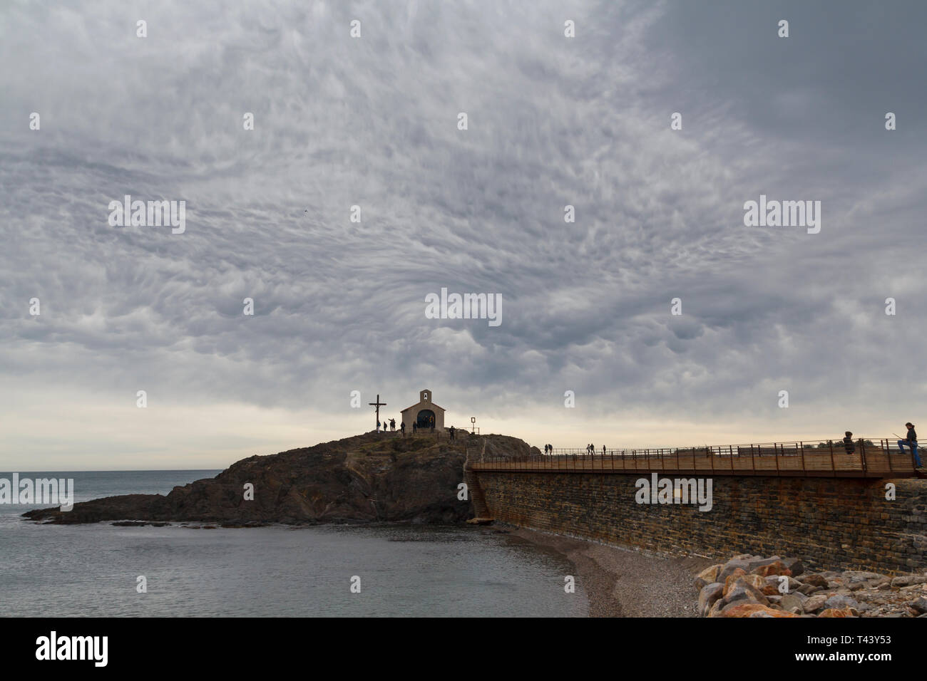 Saint Vincent cappella accanto al mare di Collioure, Francia Foto Stock