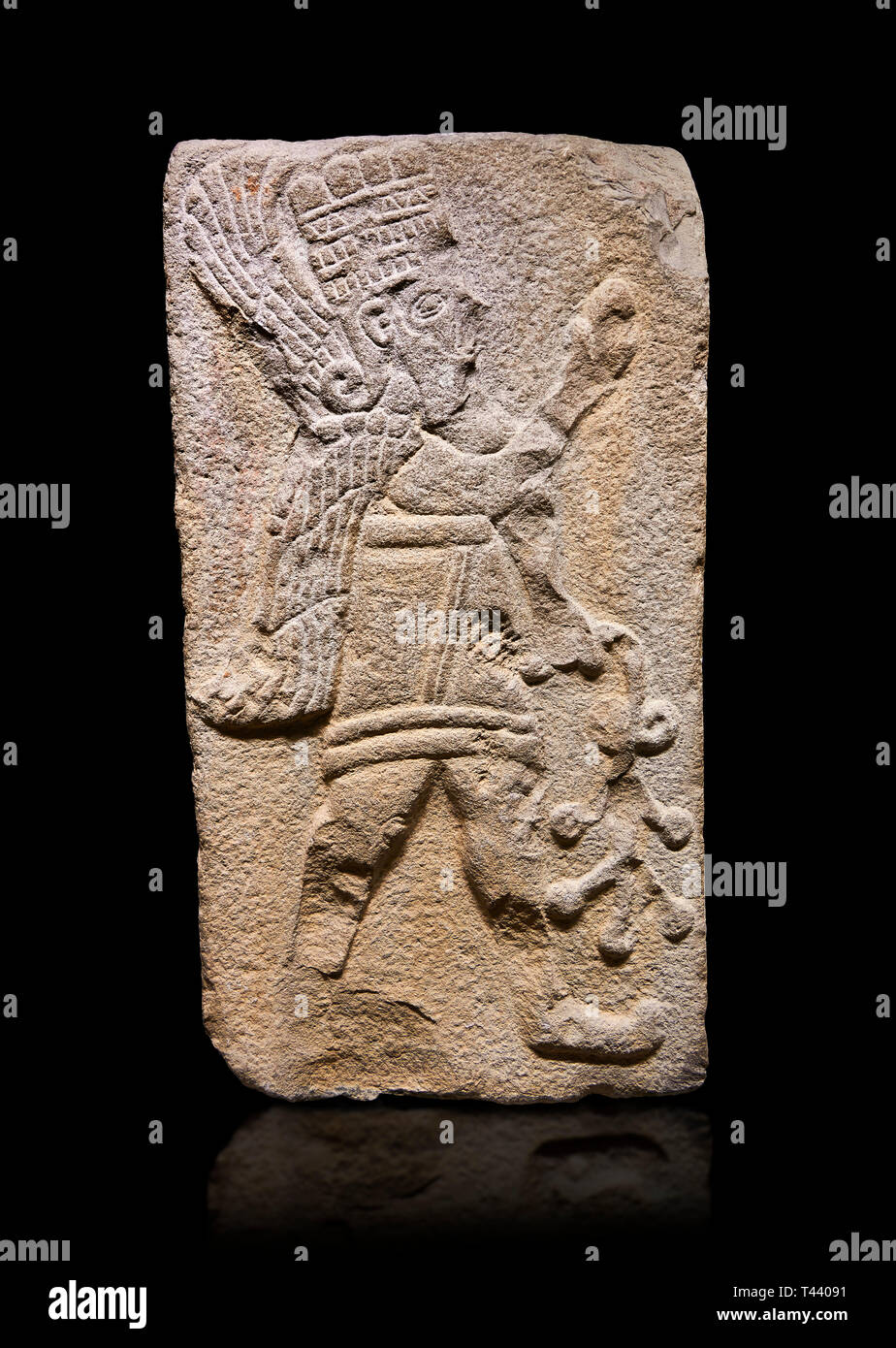 Aslantepe Hittita scolpita in rilievo orthostat pannello di pietra. Calcare, Aslantepe Malatya, 1200-700 A.C. Civiltà Anatoliche Museum, Ankara, Turchia. W Foto Stock