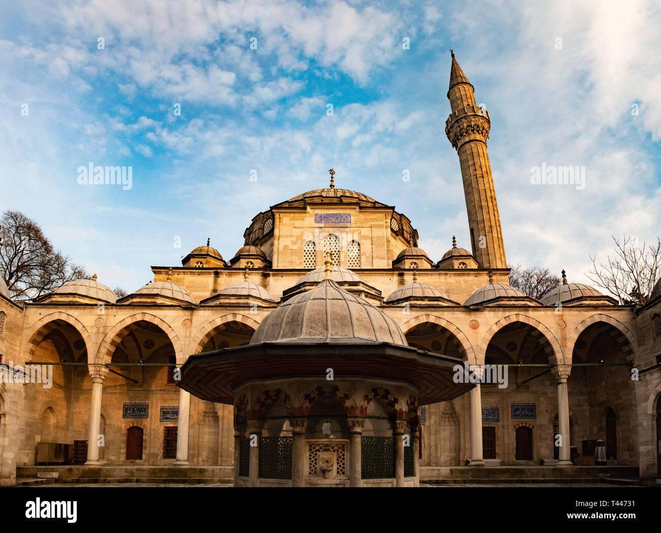 La nuova moschea Yeni valido? Camii, un ottomano moschea Imperiale architettura interni ad Istanbul in Turchia, quartiere Eminonu Foto Stock