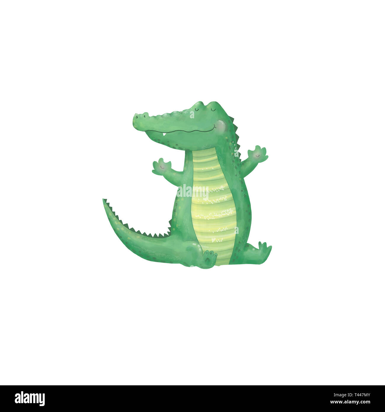Crocodile digital clip art graziosi animali disegno simpatico personaggio  divertente kid stile su sfondo bianco Foto stock - Alamy
