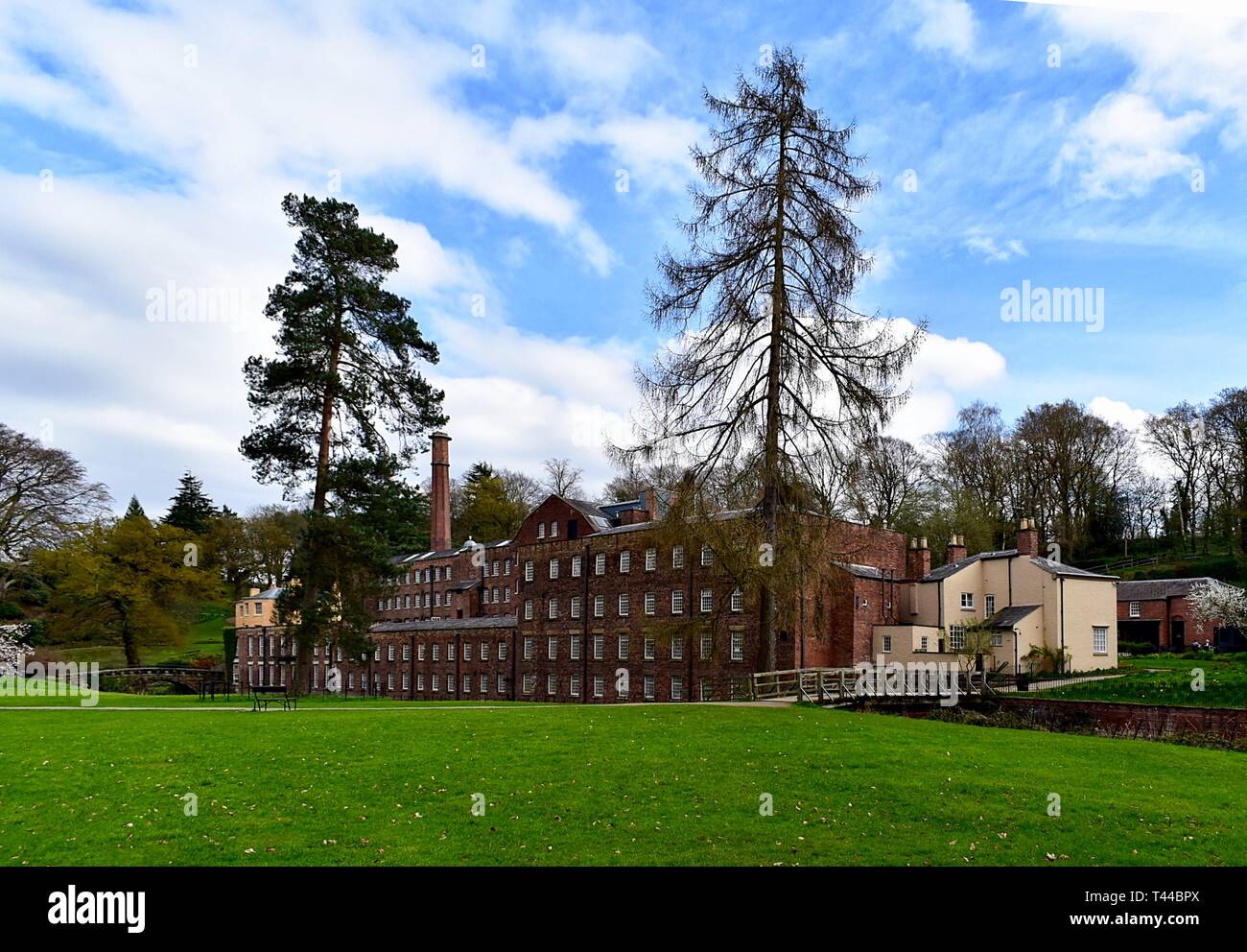 Quarry Bank Mill complesso e il parco. Foto Stock