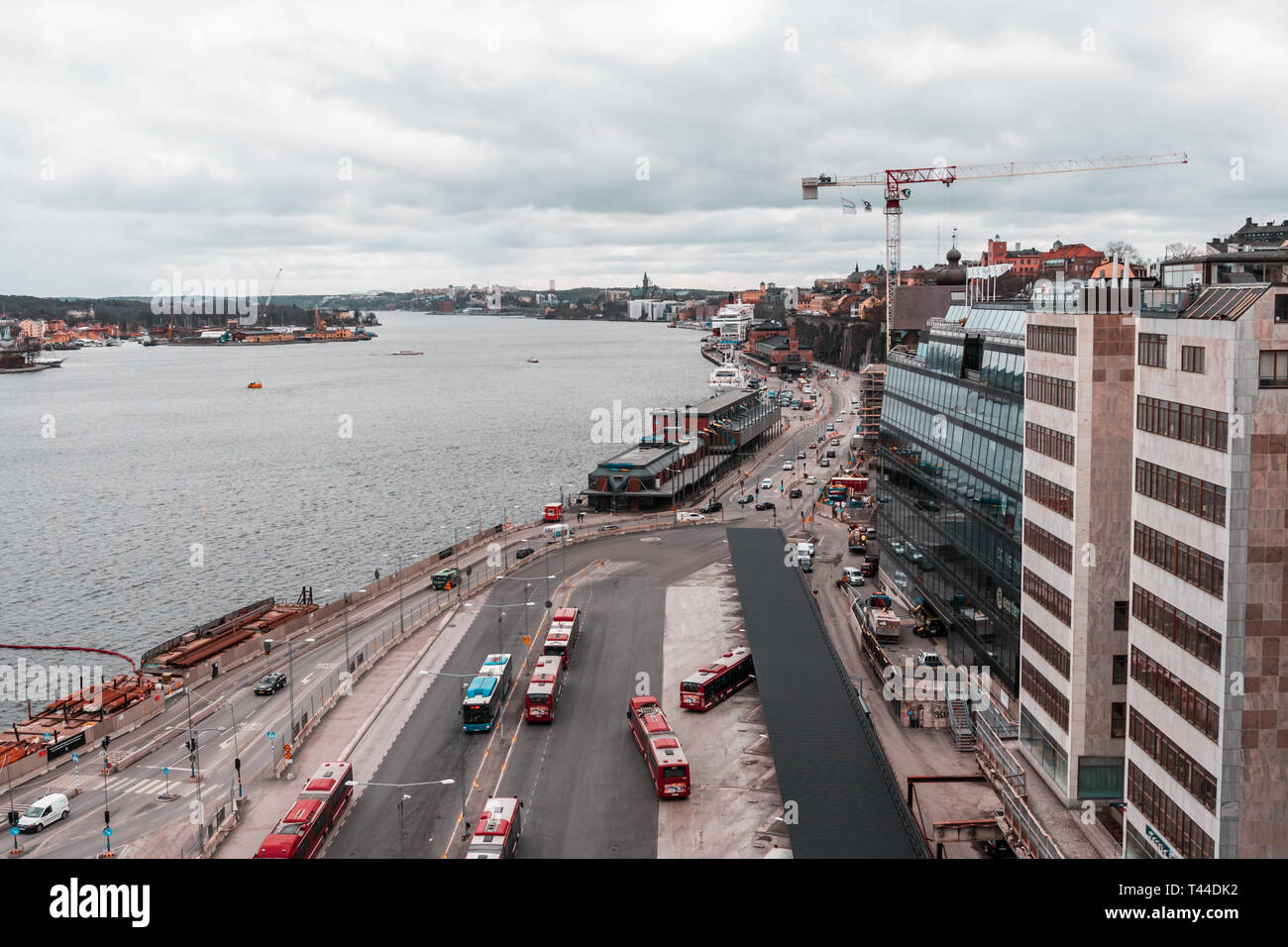 03.26.2019 Redazione Stoccolma Svezia. Vista di Statsgarden e linee di Viking MS Gabriella in background Foto Stock