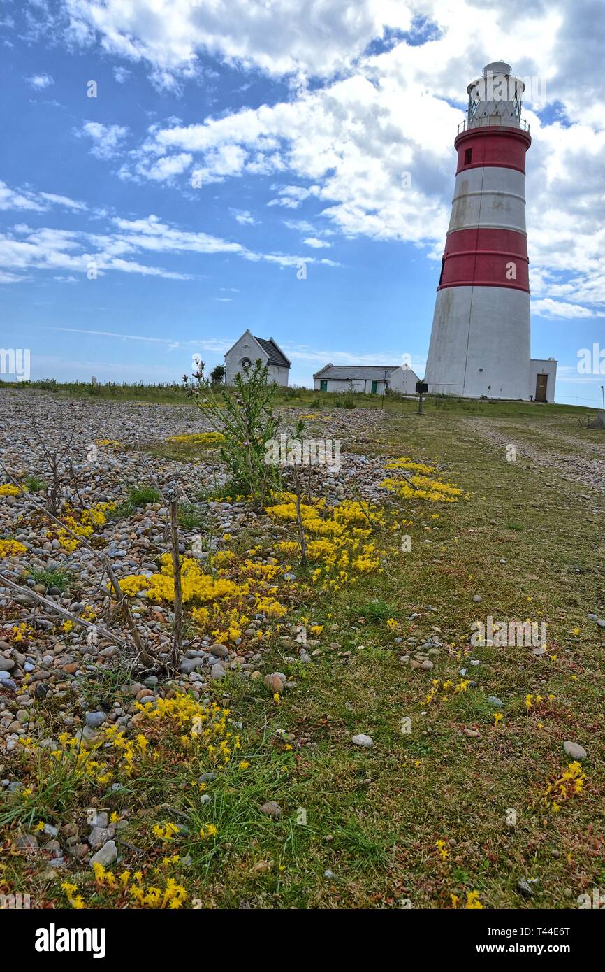 Faro di Orfortness su Orford Ness, Suffolk, Regno Unito Foto Stock