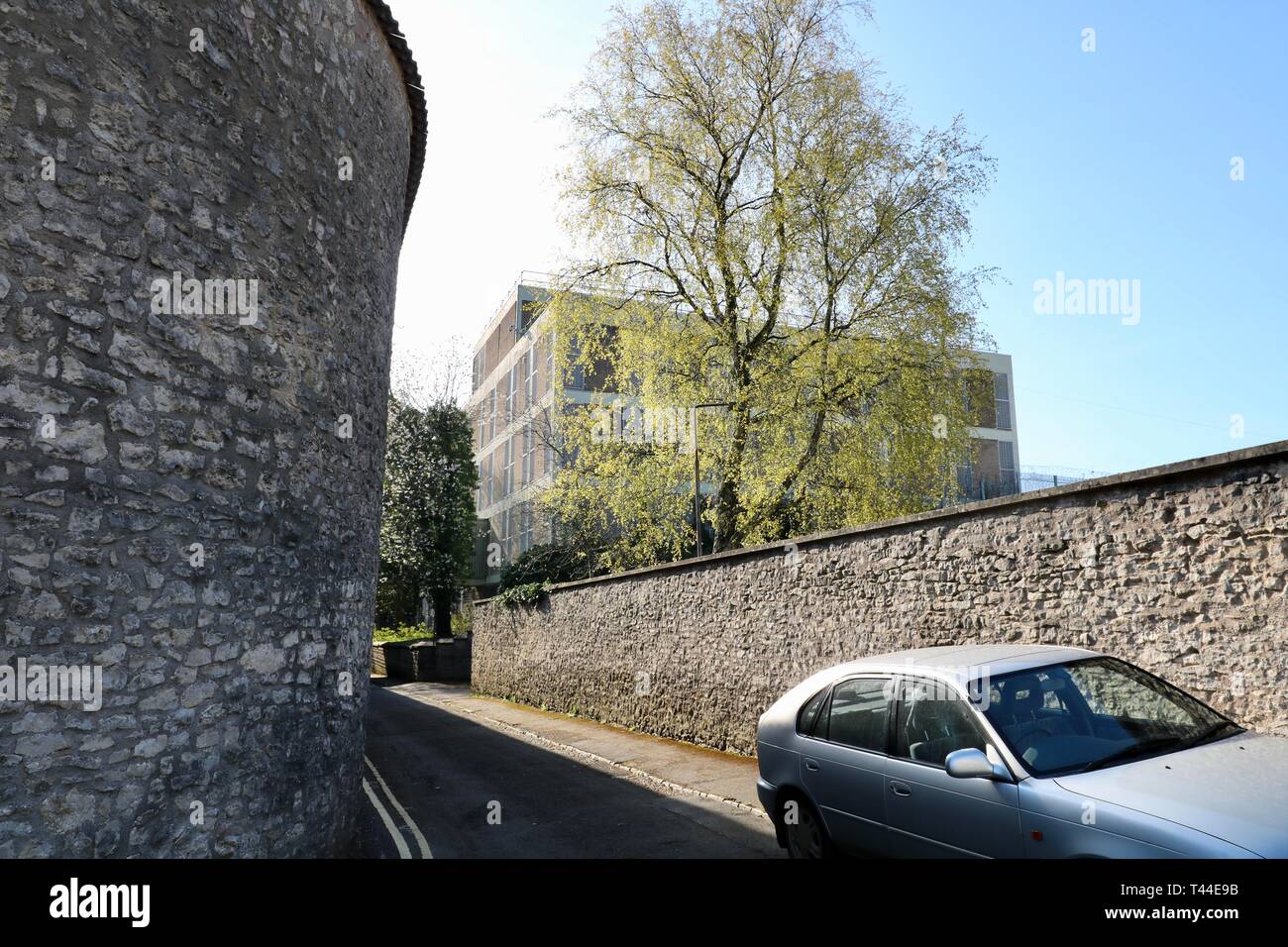Shepton Mallet prigione, dalla prigione lane Foto Stock