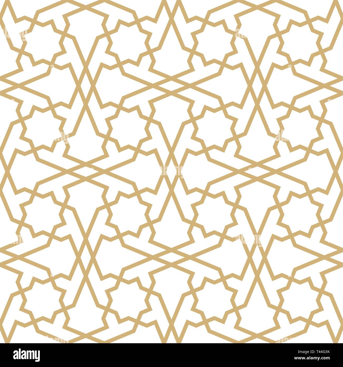 Sfondo con seamless pattern in stile islamico. Orientale ornamento geometrico. Arabo seamless pattern. Illustrazione Vettoriale