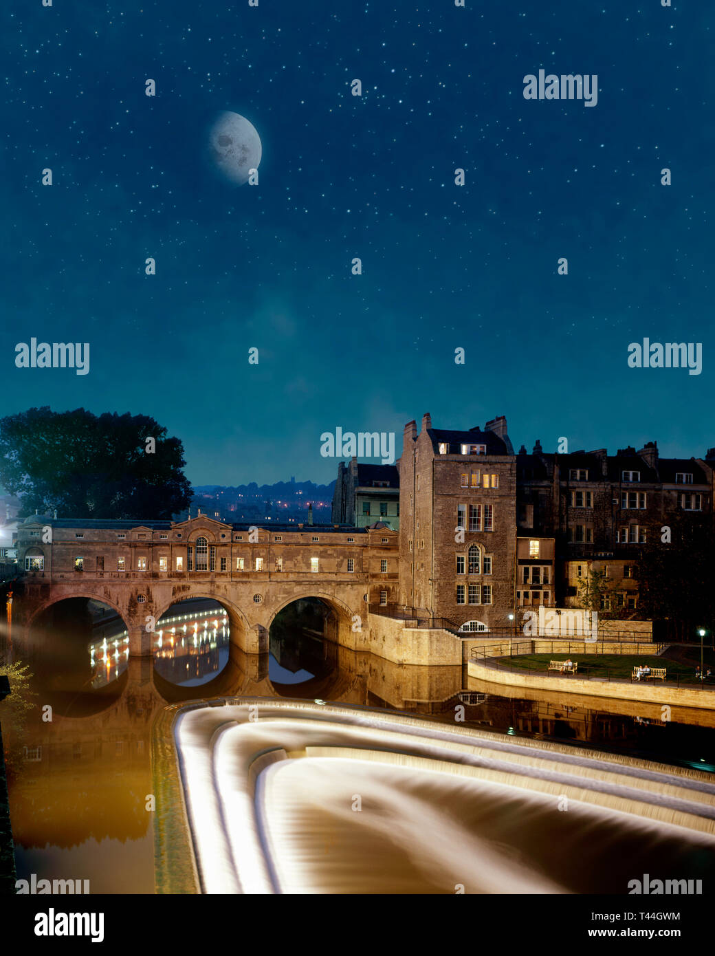 GB - SOMERSET: Storico Pulteney Bridge a Città del bagno Foto Stock