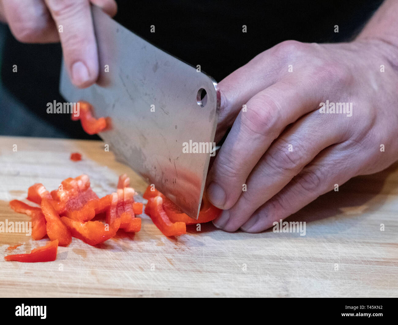 La preparazione di ortaggi Foto Stock