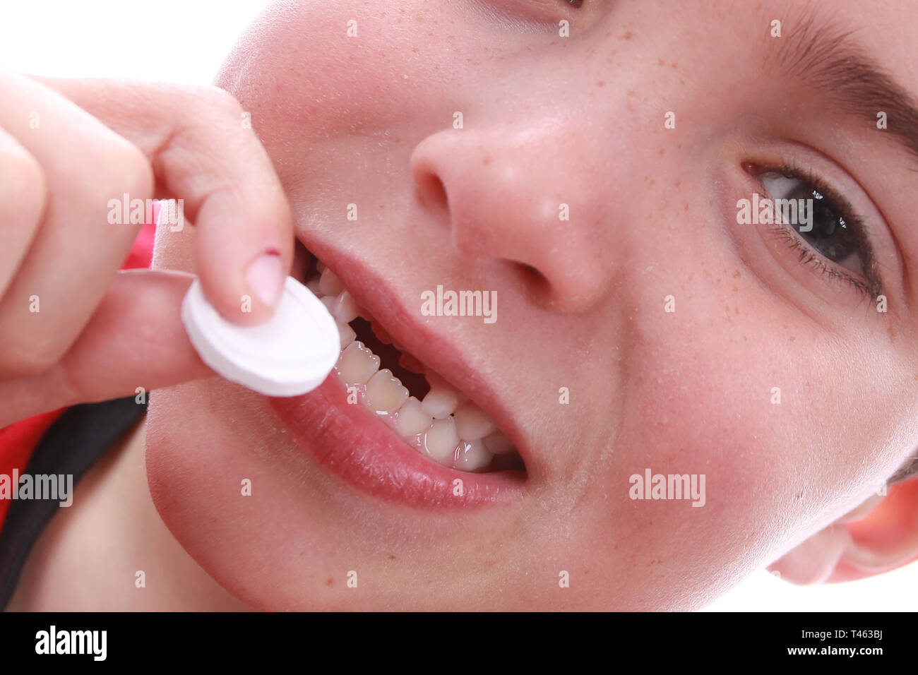 La perdita dei denti, bambini igiene dentale Foto Stock