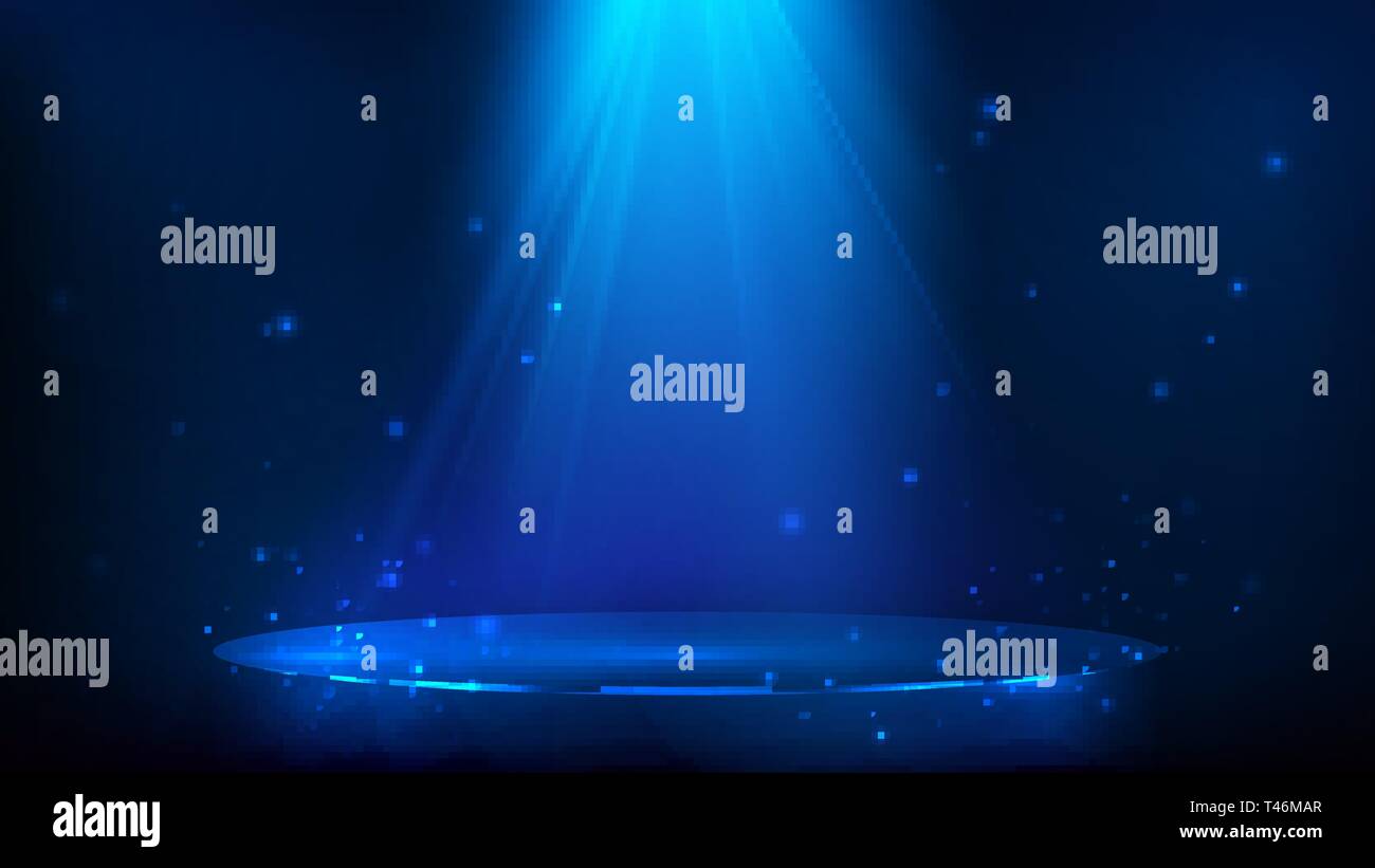 Scena illuminata con luce blu. Magic parte dello sfondo. Illustrazione Vettoriale Illustrazione Vettoriale