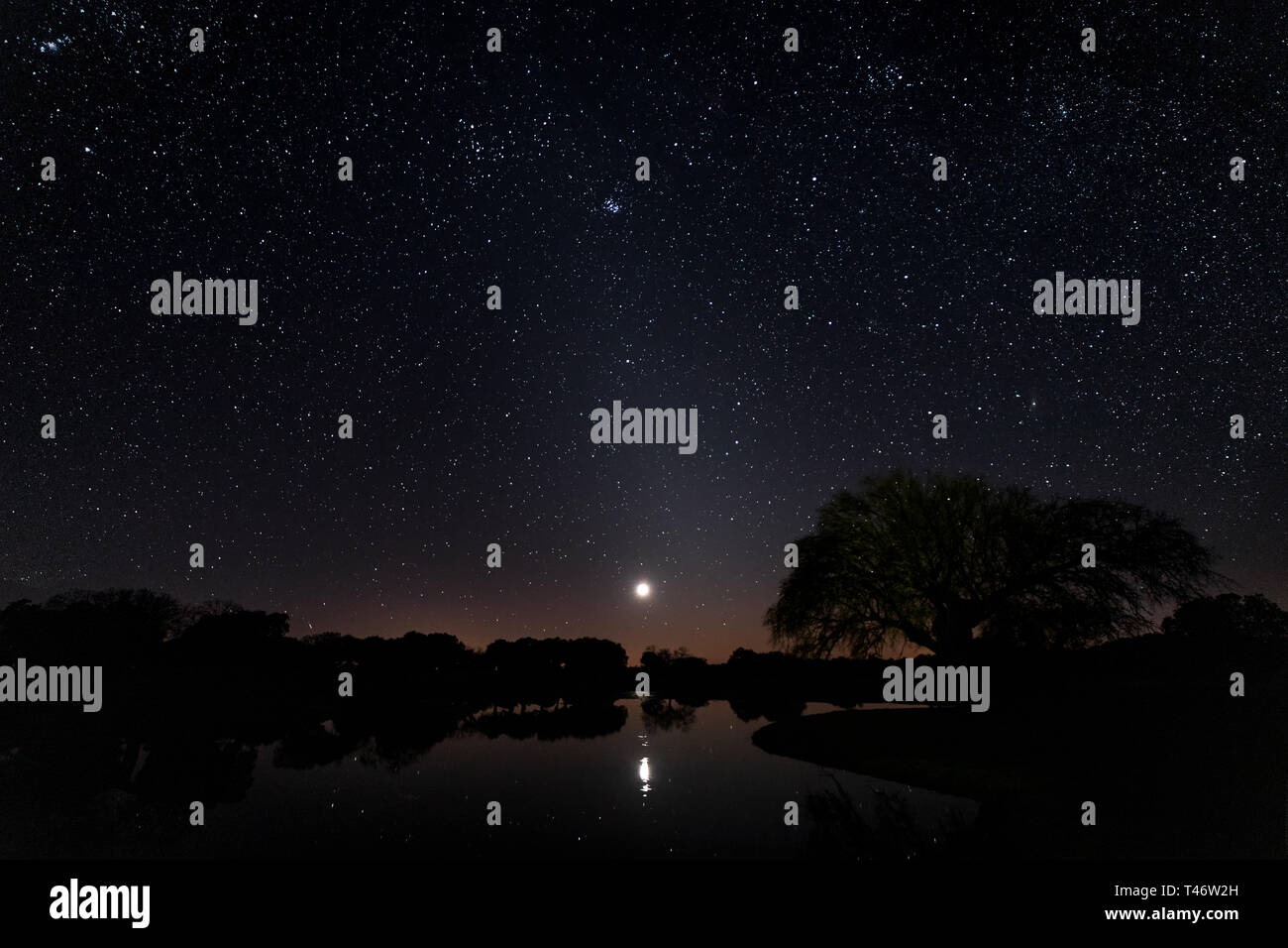 Paesaggio notturno in Arroyo de la Luz. Extremadura. Spagna. Foto Stock