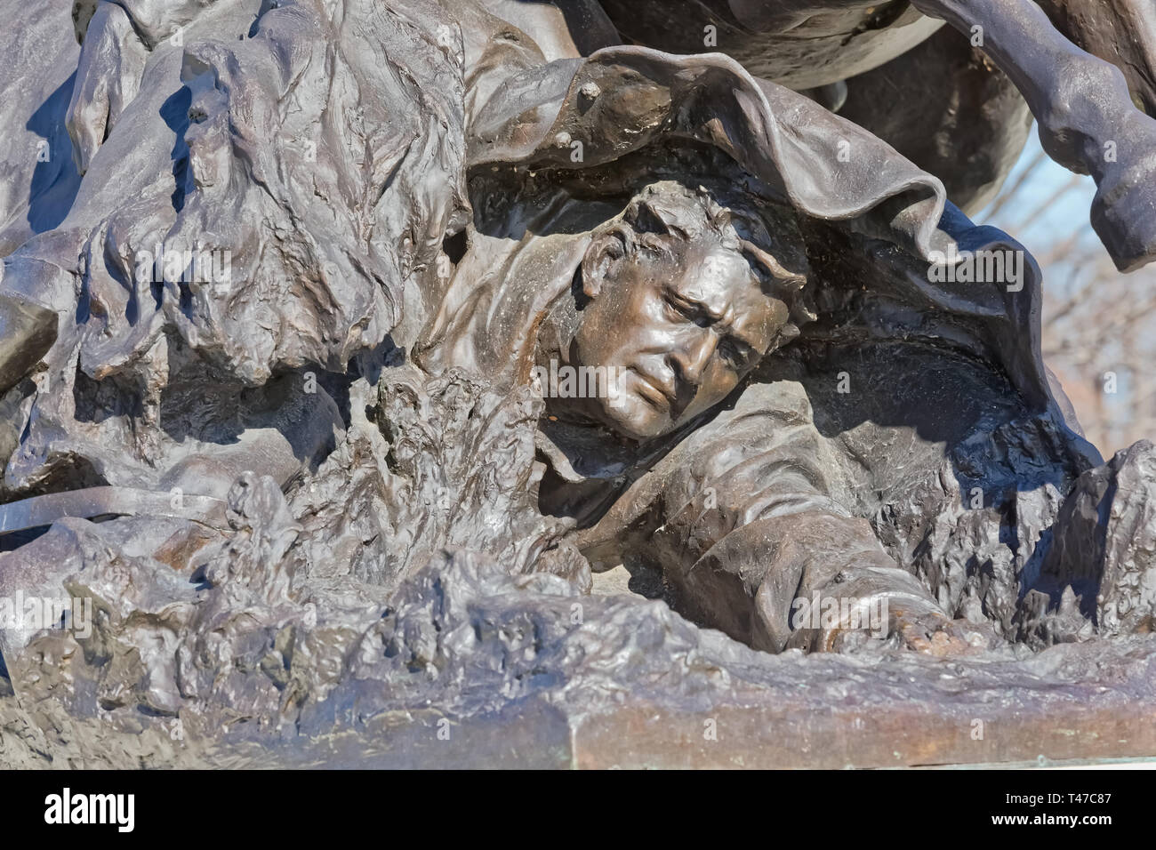 Ritratto dettaglio Carica di cavalleria statua Civil War Memorial Washington DC Foto Stock