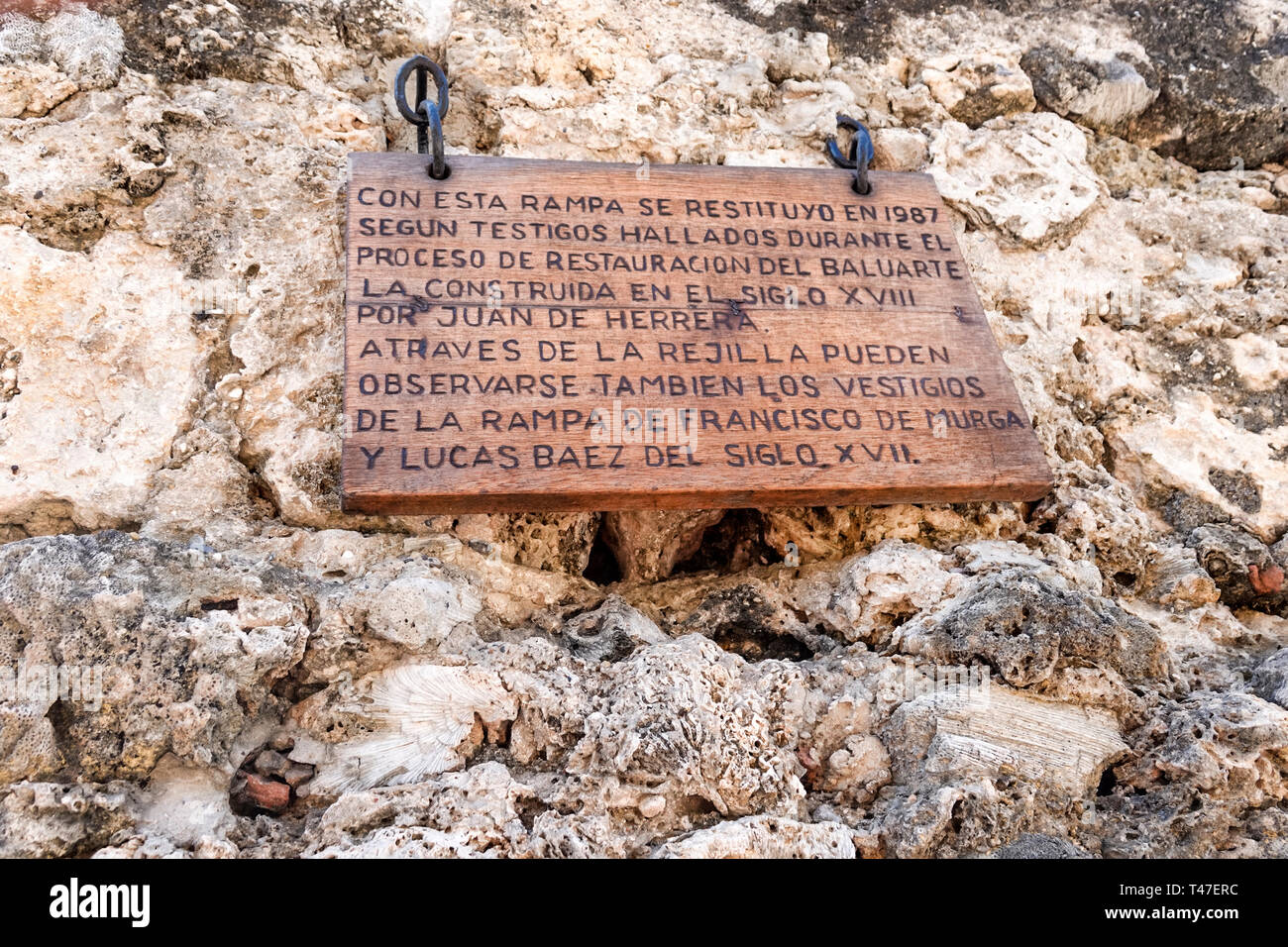 Cartagena Colombia,Baluarte de San Francisco Javier,bulwark,indicatore storico,COL190122023 Foto Stock