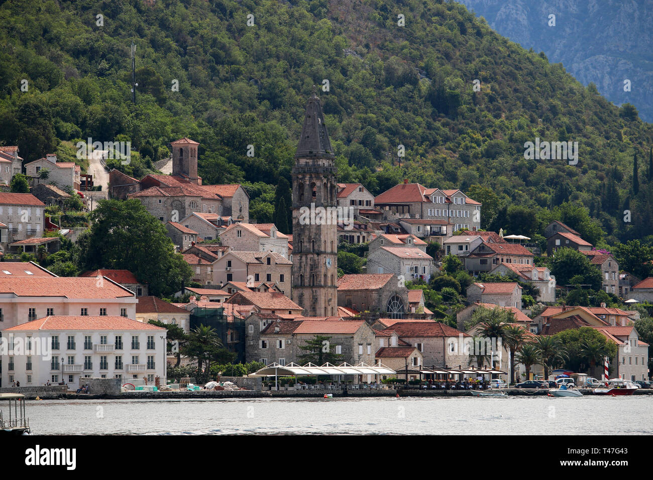 Città vecchia Perast cityscape Kotor bay Montenegro Foto Stock