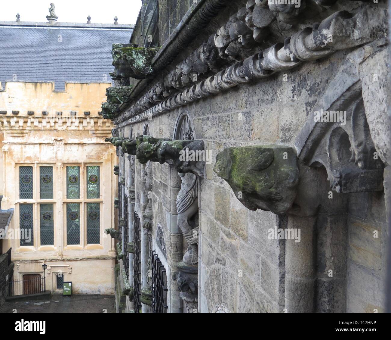 Scozia: il Castello di Stirling, sala del trono Foto Stock