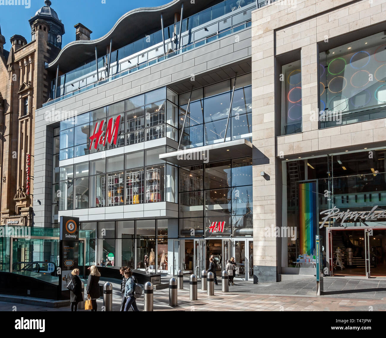 H&M department store di Buchanan Street Glasgow Scotland Regno Unito Foto Stock