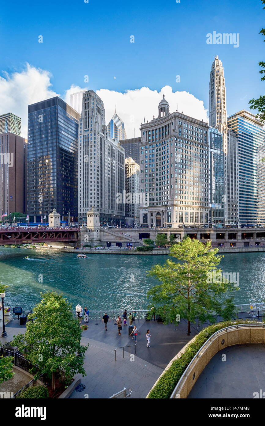 Il centro della città di Chicago negli Stati Uniti Foto Stock