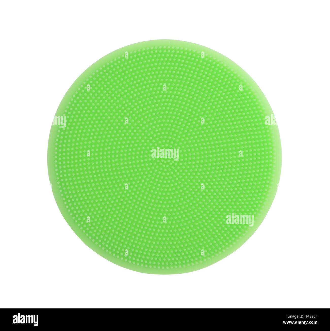 Verde rotondo tabella di silicone coaster isolato su bianco Foto Stock