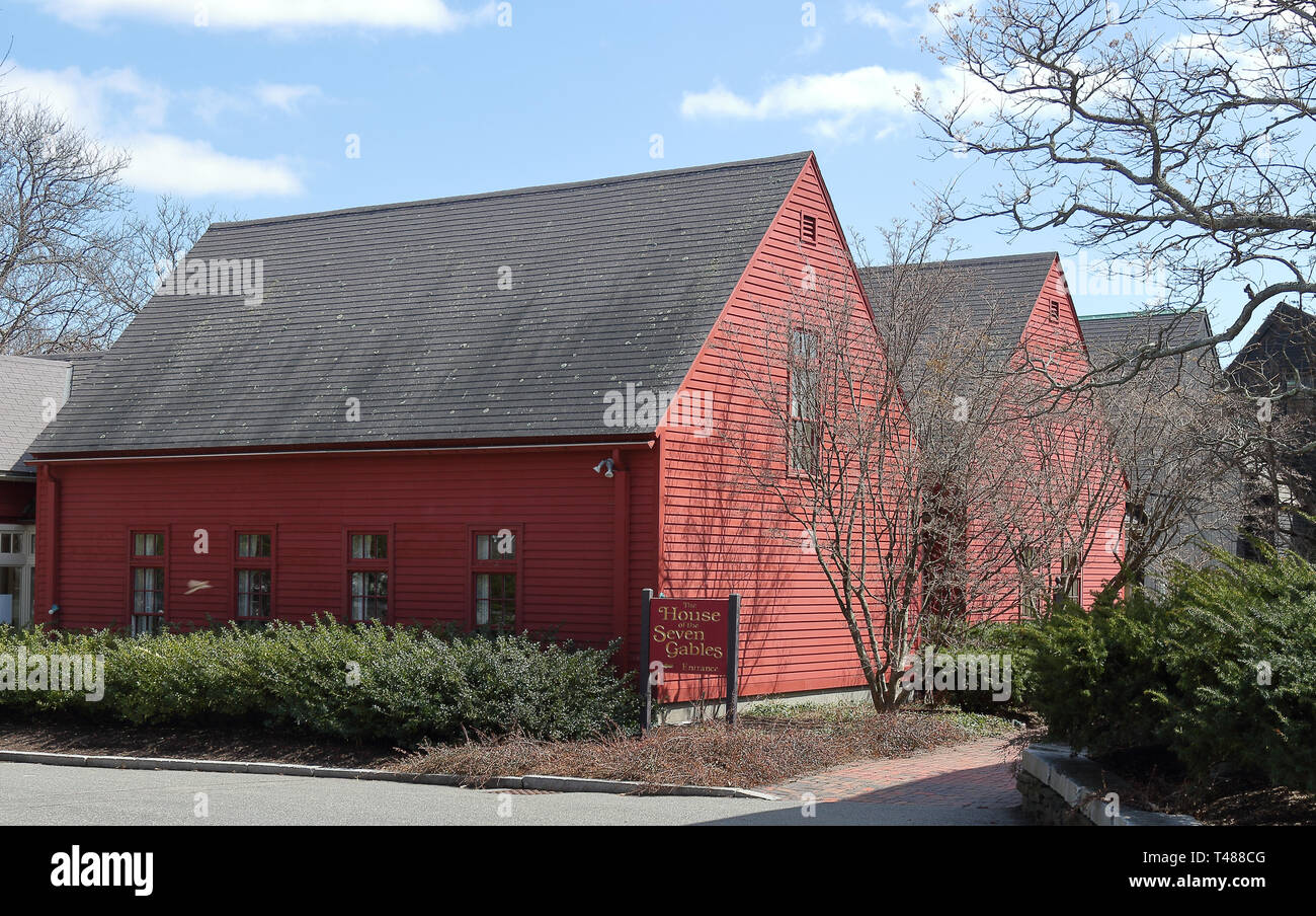 Salem, Massachusetts - Aprile 6, 2019: la casa dei sette Gables Foto Stock
