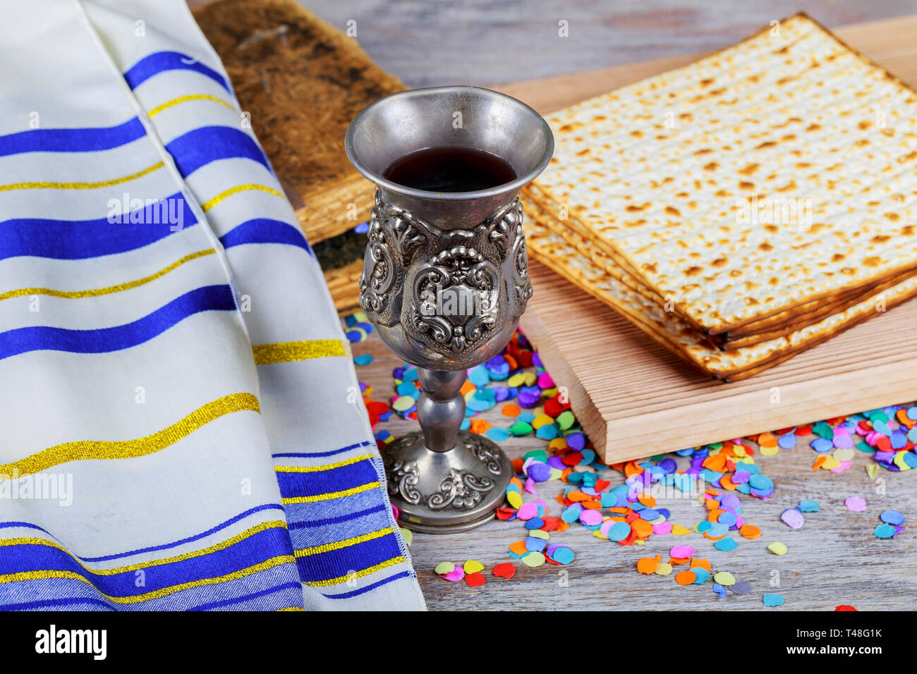 Pasqua pane azzimo pesach simboli della grande tradizione ebraica pasqua vacanze Foto Stock