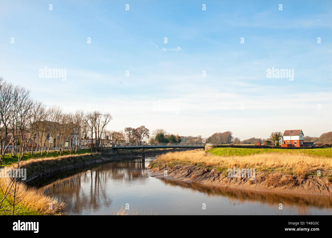 Cartford ponte a pedaggio e casello poco Eccleston con Larbreck che attraversa il fiume Wyre e collega con Salisbury Lancashire England Regno Unito Foto Stock
