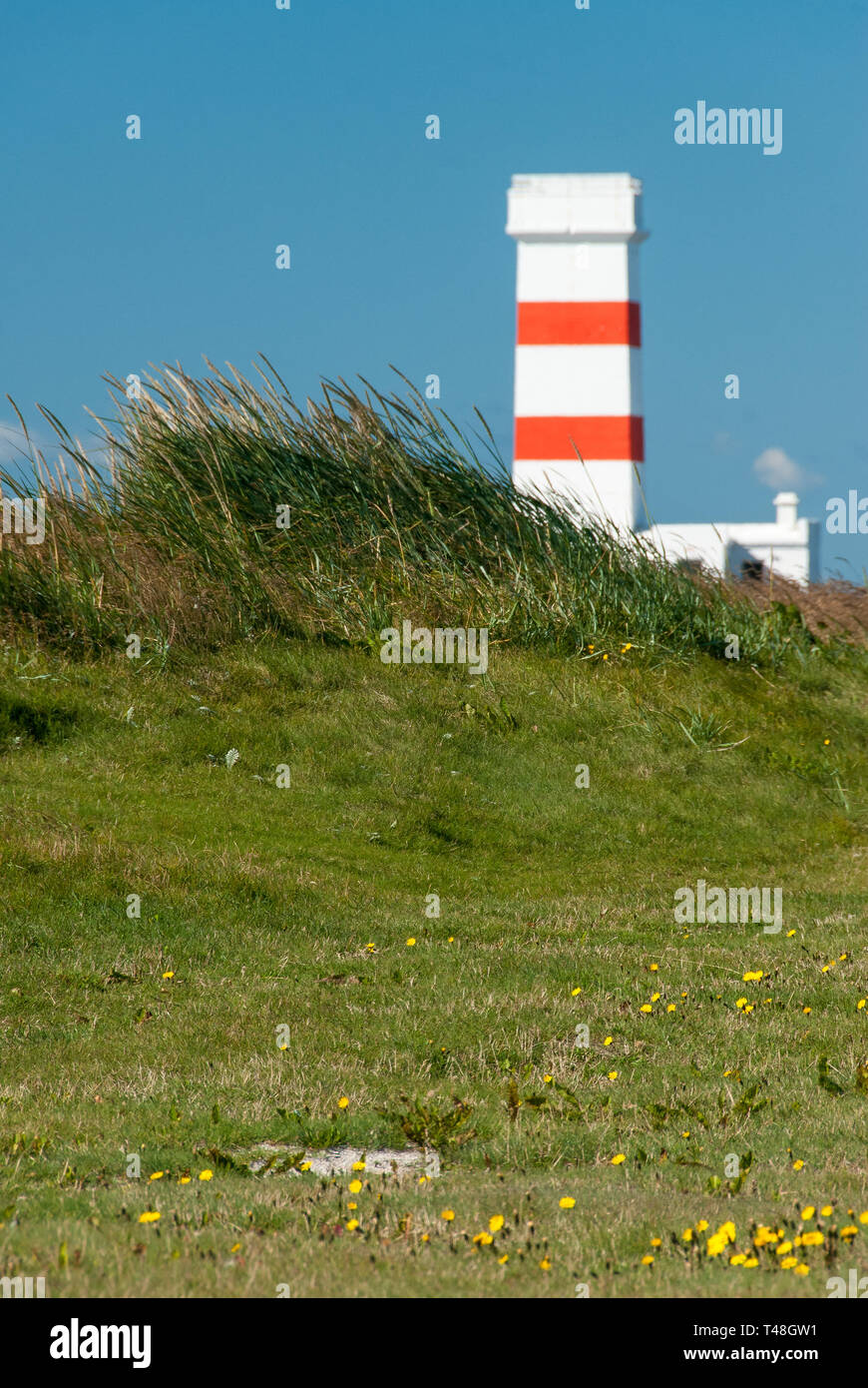 Vecchio faro in reykjanes in Islanda Foto Stock