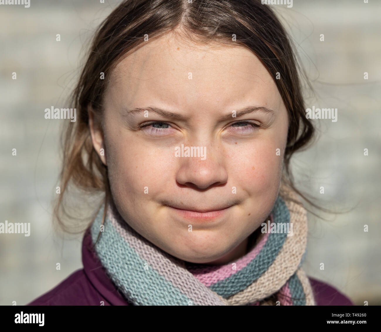 Stoccolma, Svezia. 22 marzo, 2019. 16-anno-vecchio clima svedese Greta attivista Thunberg dimostrando a Stoccolma il venerdì. Foto Stock