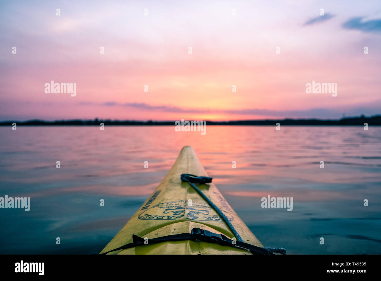 Fare kayak in sunset in Germania Foto Stock