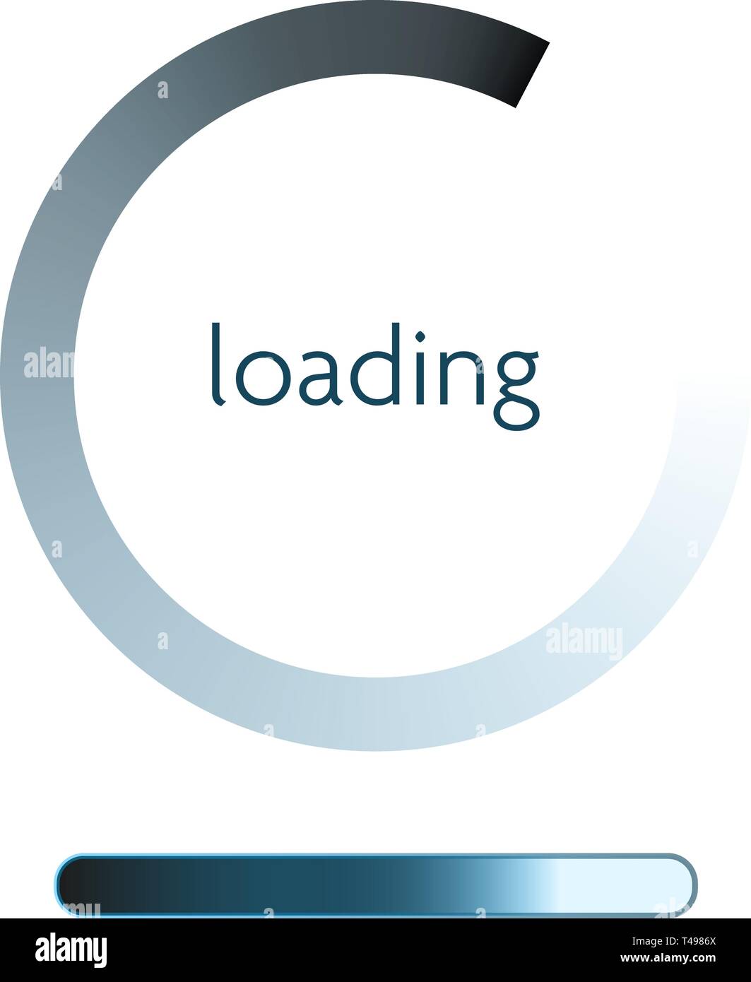 Rotondo blu indicatore di progresso sul sito web o mobile app Illustrazione Vettoriale