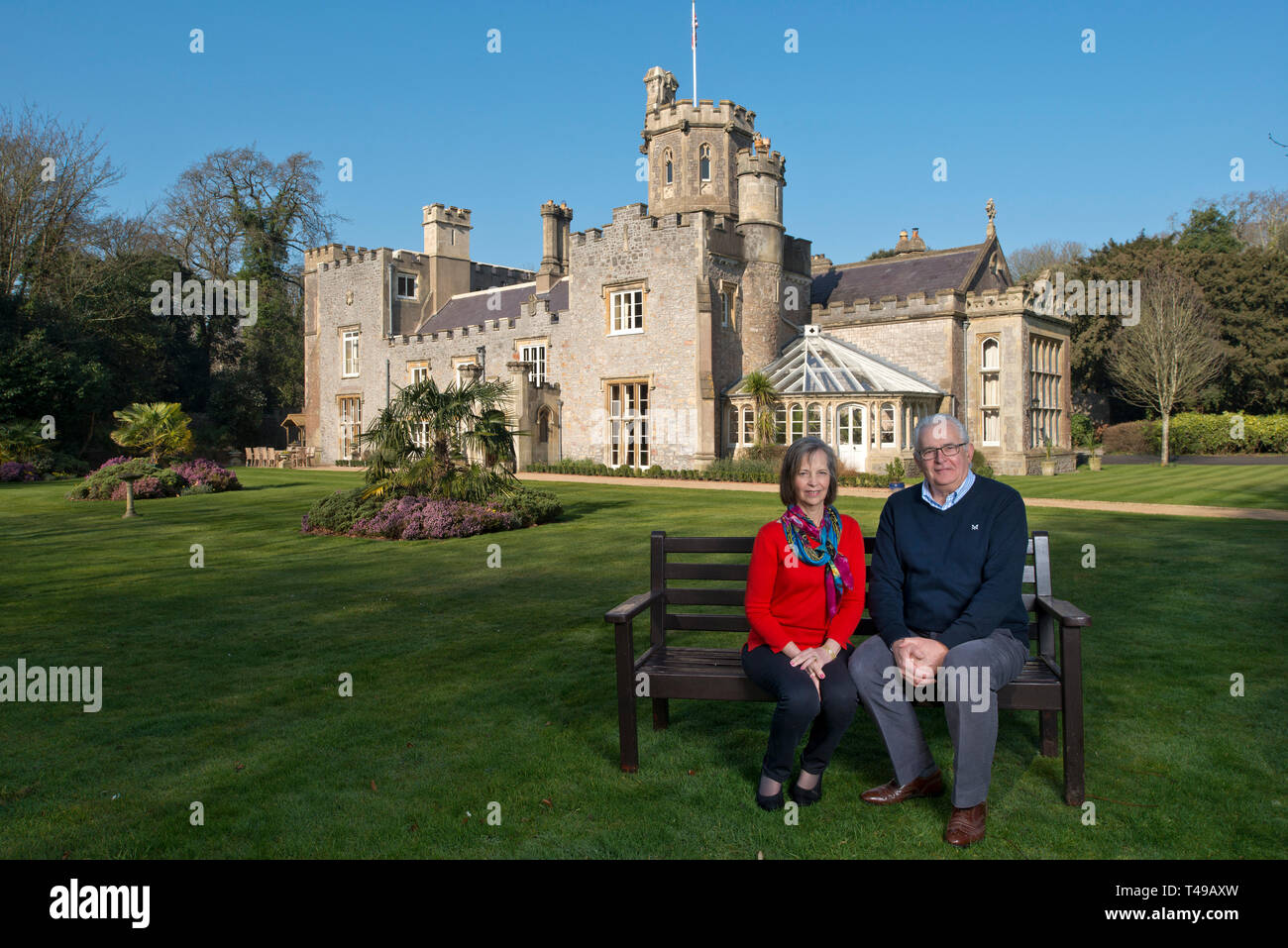 In salita Manor, in salita, Weston-Super-Mare, Somerset, Regno Unito, con i proprietari di Tina & Craig Kennedy. Foto Stock