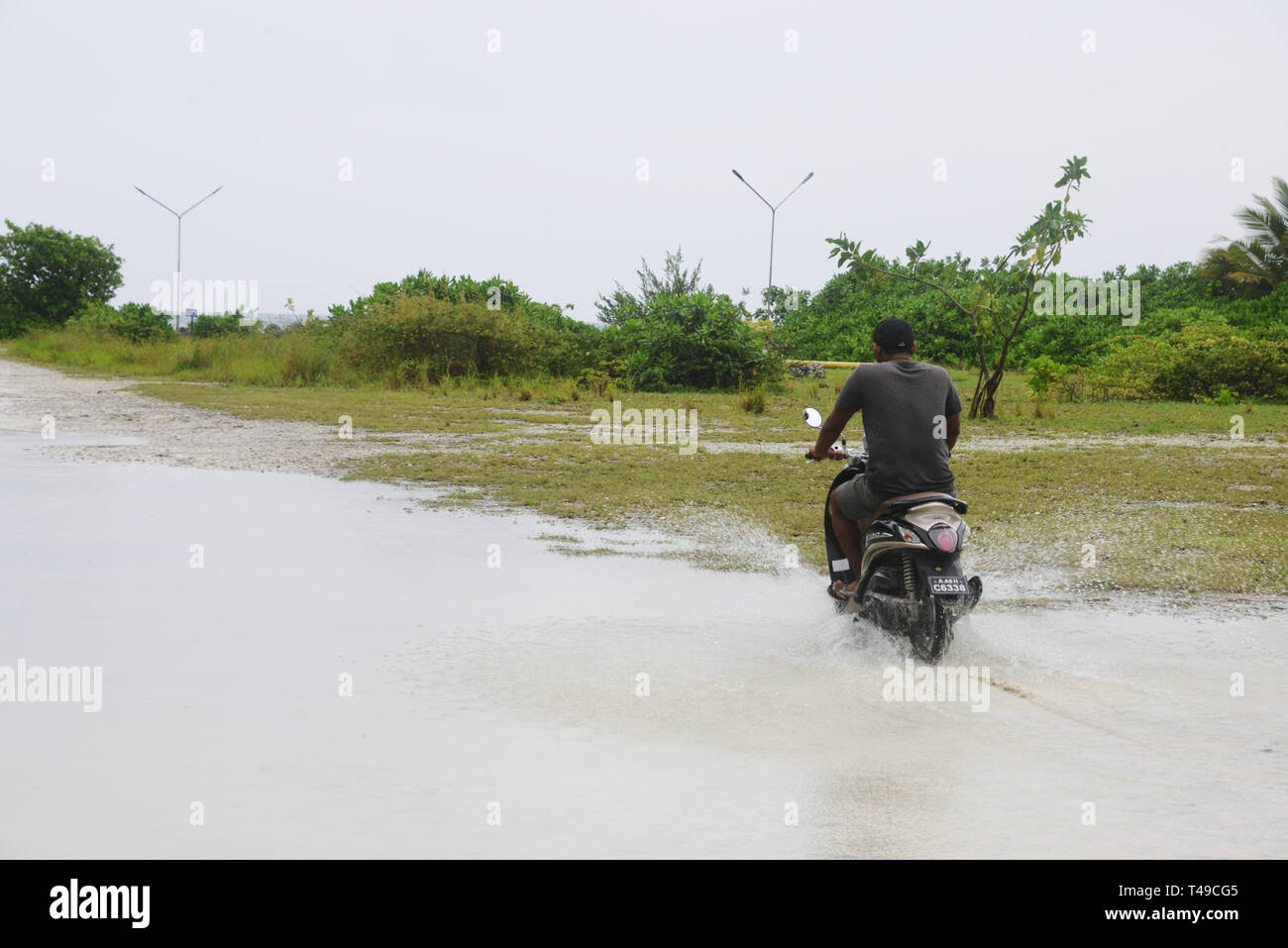 Inondazioni in Maldive Foto Stock