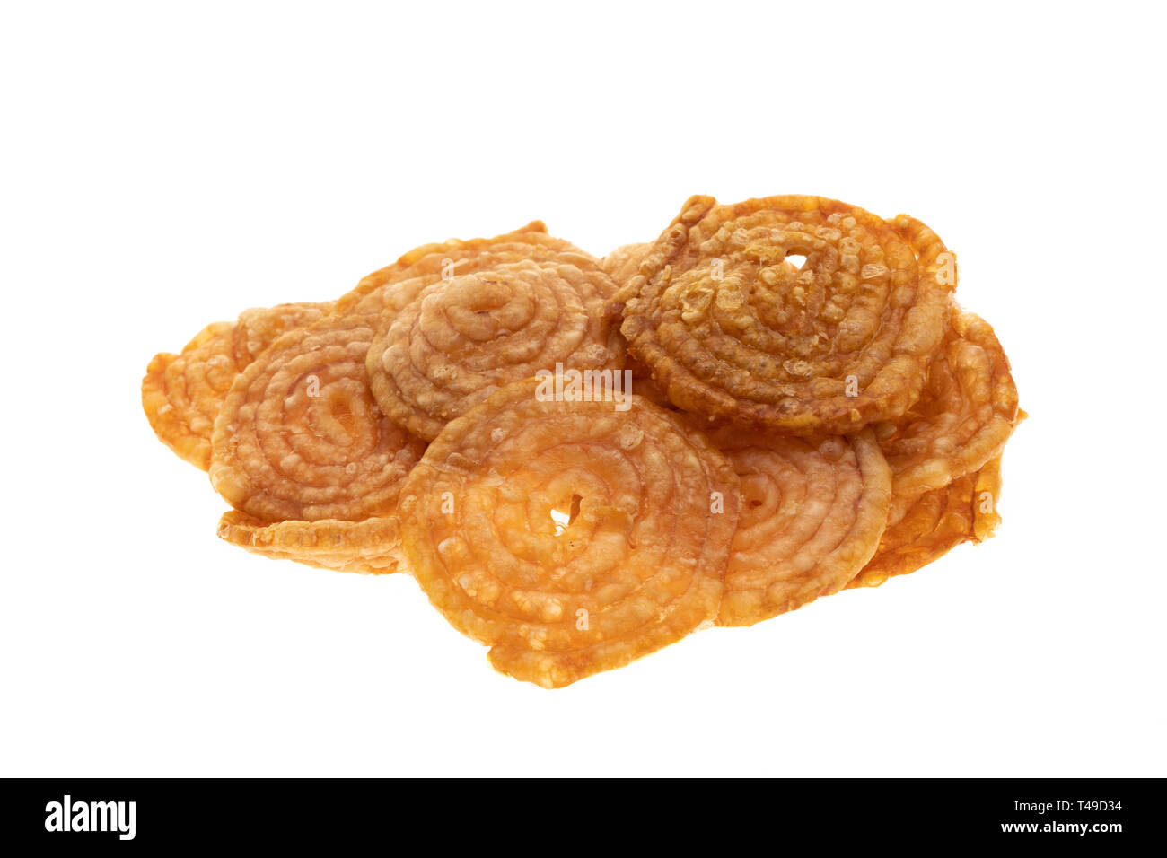 Cotenna di maiale crepitio - sfondo bianco Foto Stock
