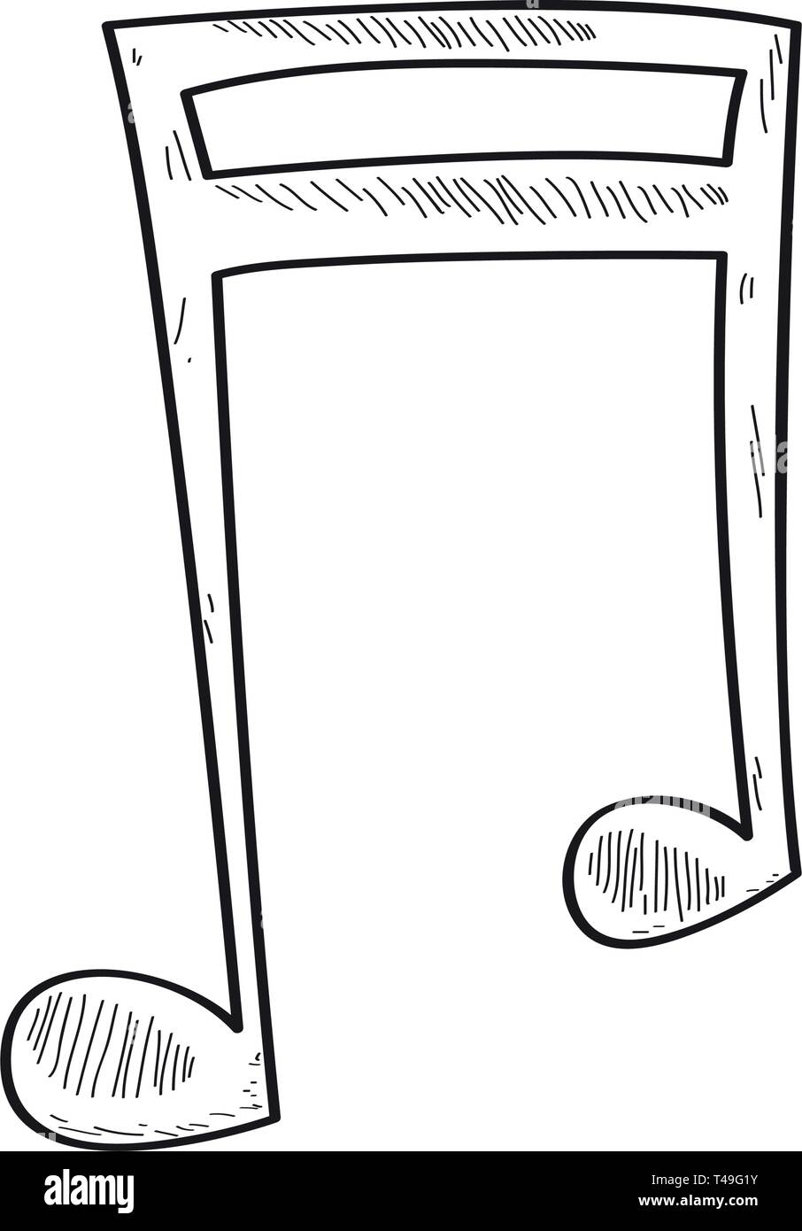 Fumetto travi sedicesimo di nota musicale Illustrazione Vettoriale