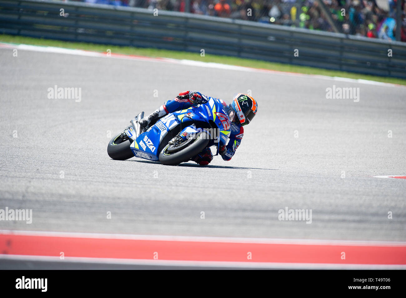 Austin, Texas, Stati Uniti d'America. Xiv Apr 2019. Aprile 14, 2019: Alex Rins #42 con il Team Suzuki in azione di gara di campionato al Red Bull Grand Prix delle Americhe. Austin, Texas. Mario Cantu/CSM Credito: Cal Sport Media/Alamy Live News Foto Stock