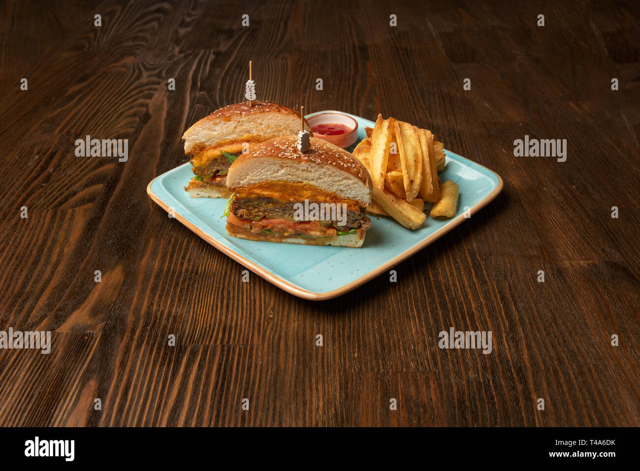 Deliziosi Hamburger Foto Stock