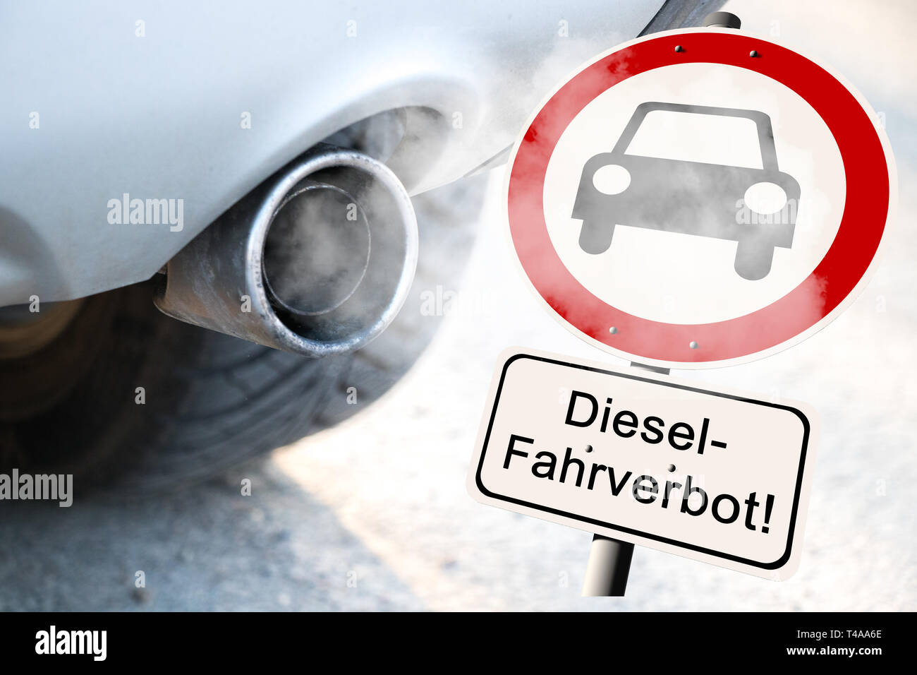 Guida diesel vietare un cartello stradale in Germania Foto Stock