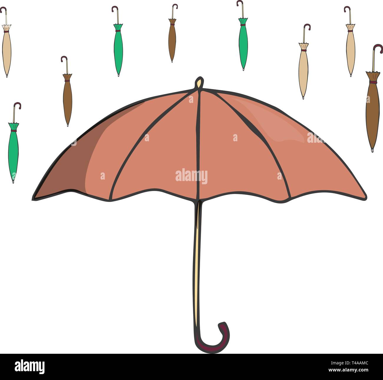 Ombrello illustrazione clip art il disegno di un elemento pioggia colore e  struttura semplice simili su sfondo bianco Immagine e Vettoriale - Alamy