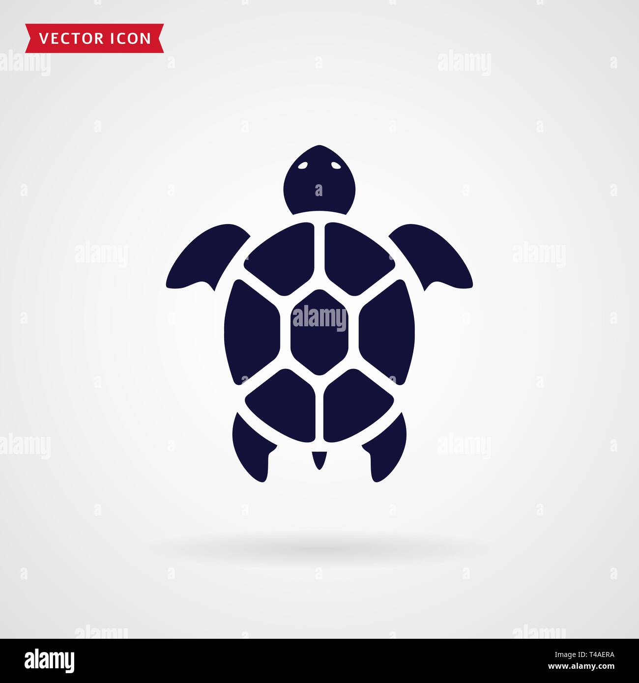 Icona tartaruga isolati su sfondo bianco. Animali del mare. Simbolo del vettore. Illustrazione Vettoriale