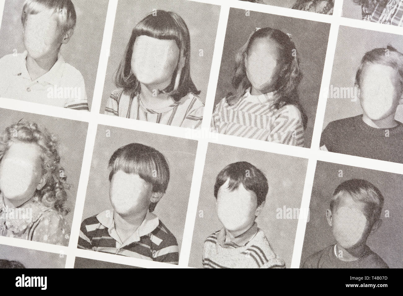 Grade School Year Book pagina con Copia spazio. Foto Stock