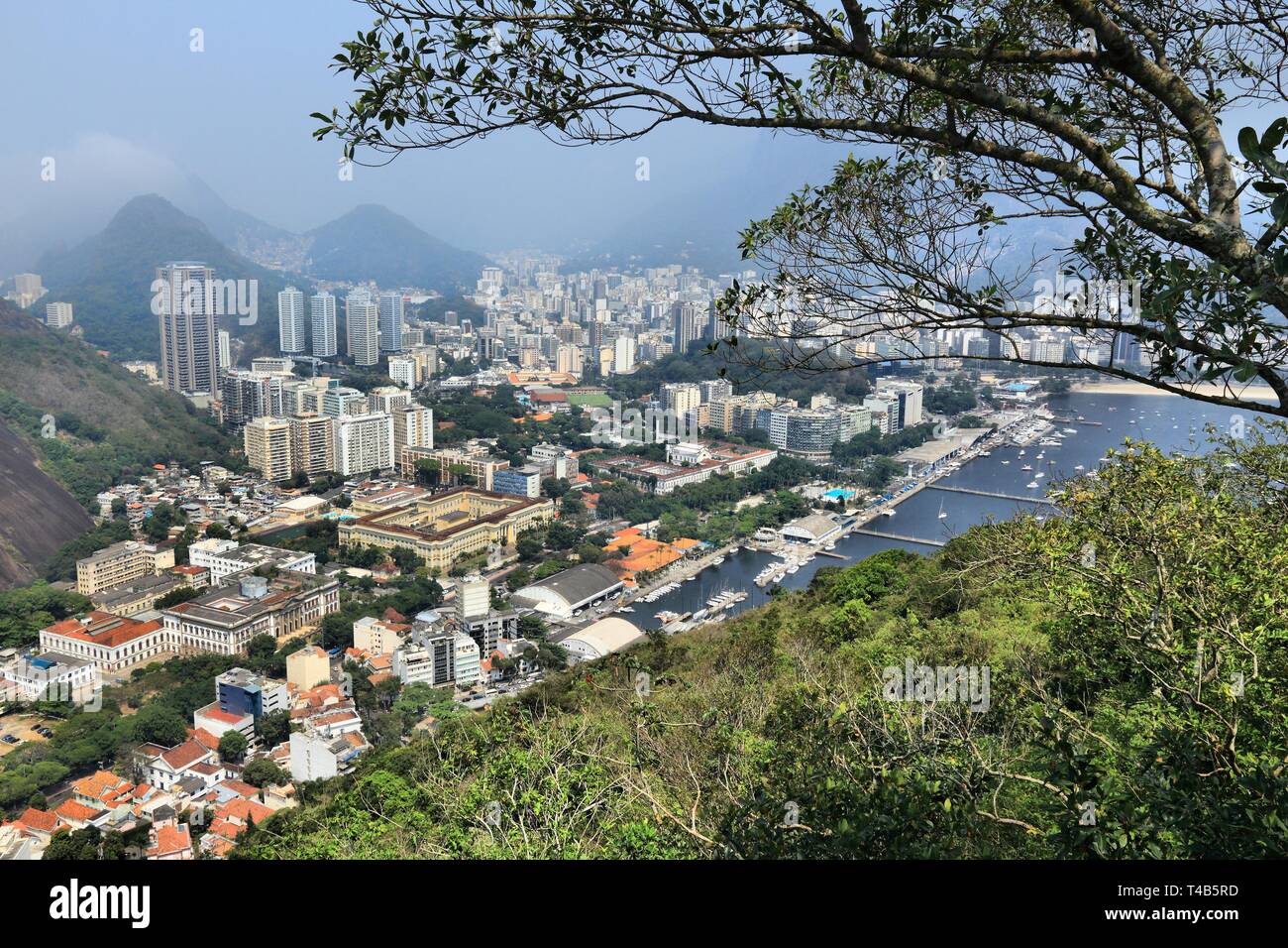 Rio de Janeiro, Brasile - vista città con il Botafogo e Urca distretti. Foto Stock