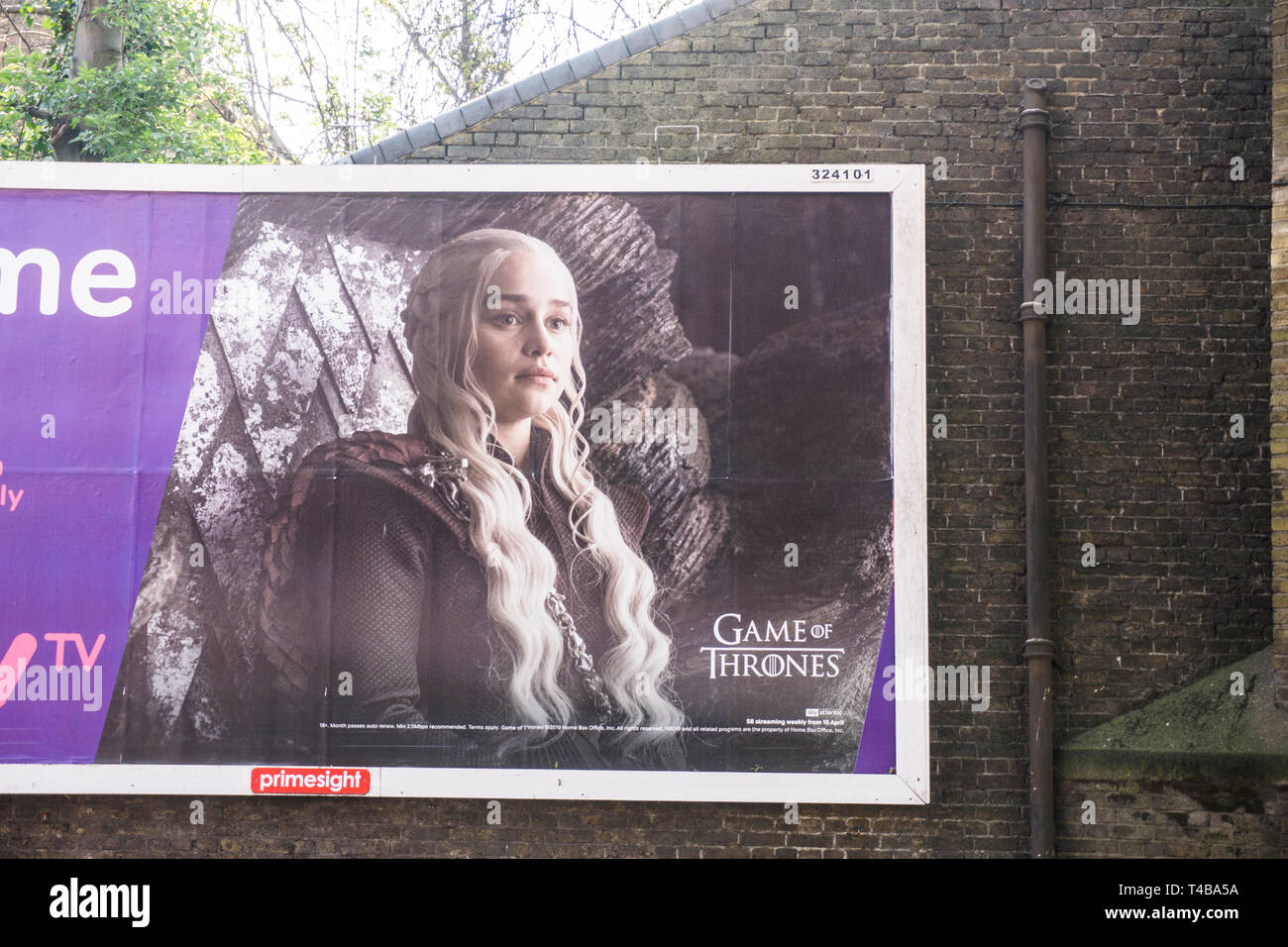 Gioco di troni cartellone a Londra. Gioco di troni è una serie televisiva realizzata per HBO Foto Stock