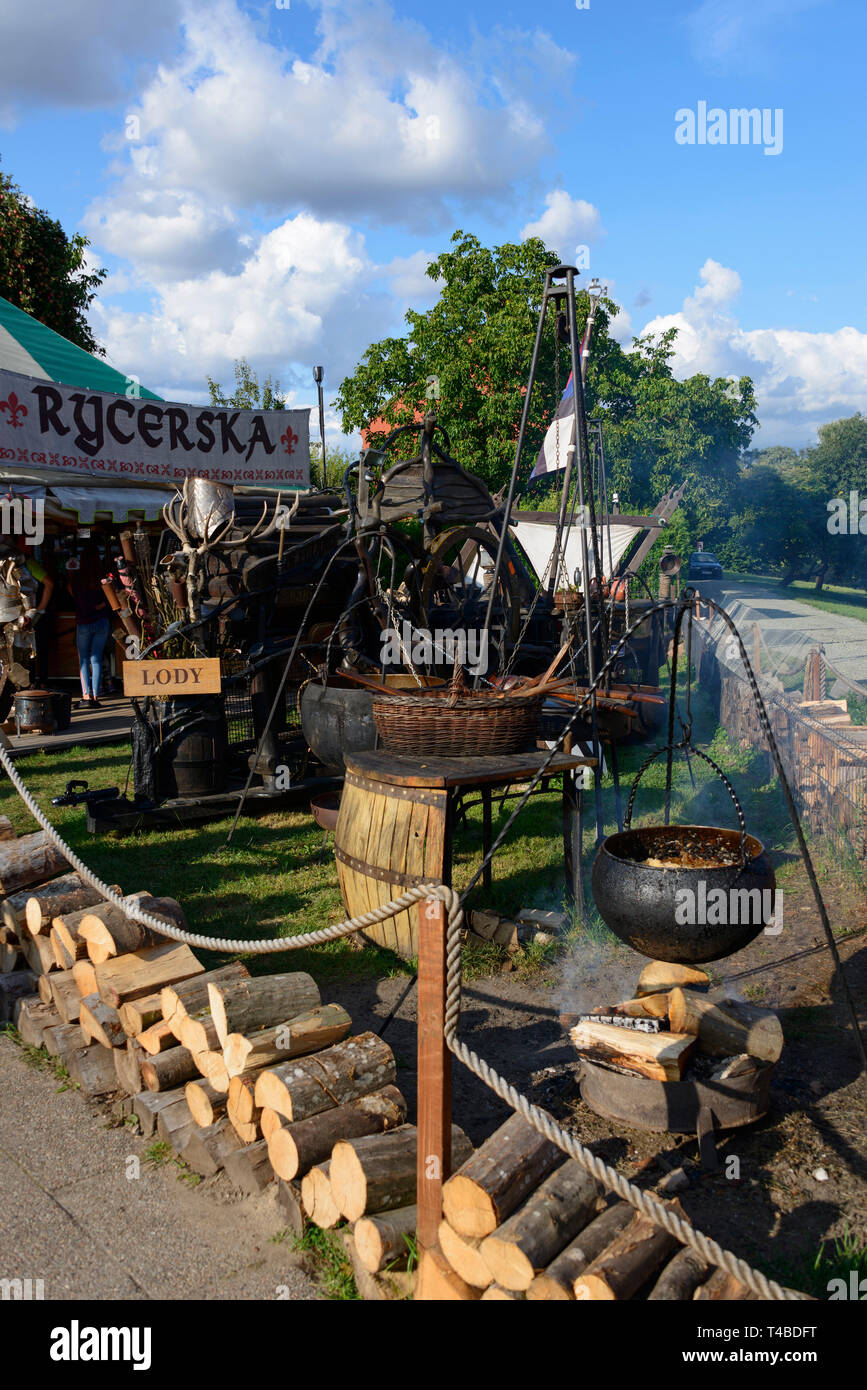 Il mercato medievale, Malbork, Pommerania, Polonia Foto Stock