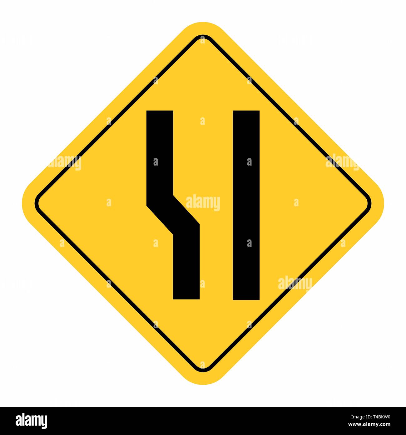 Corsia supplementare avanti cartello stradale Illustrazione Vettoriale