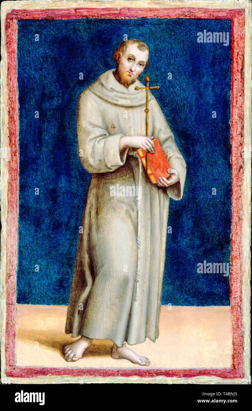 Raffaello, San Francesco di Assisi, ritratto dipinto, c. 1502 Foto Stock