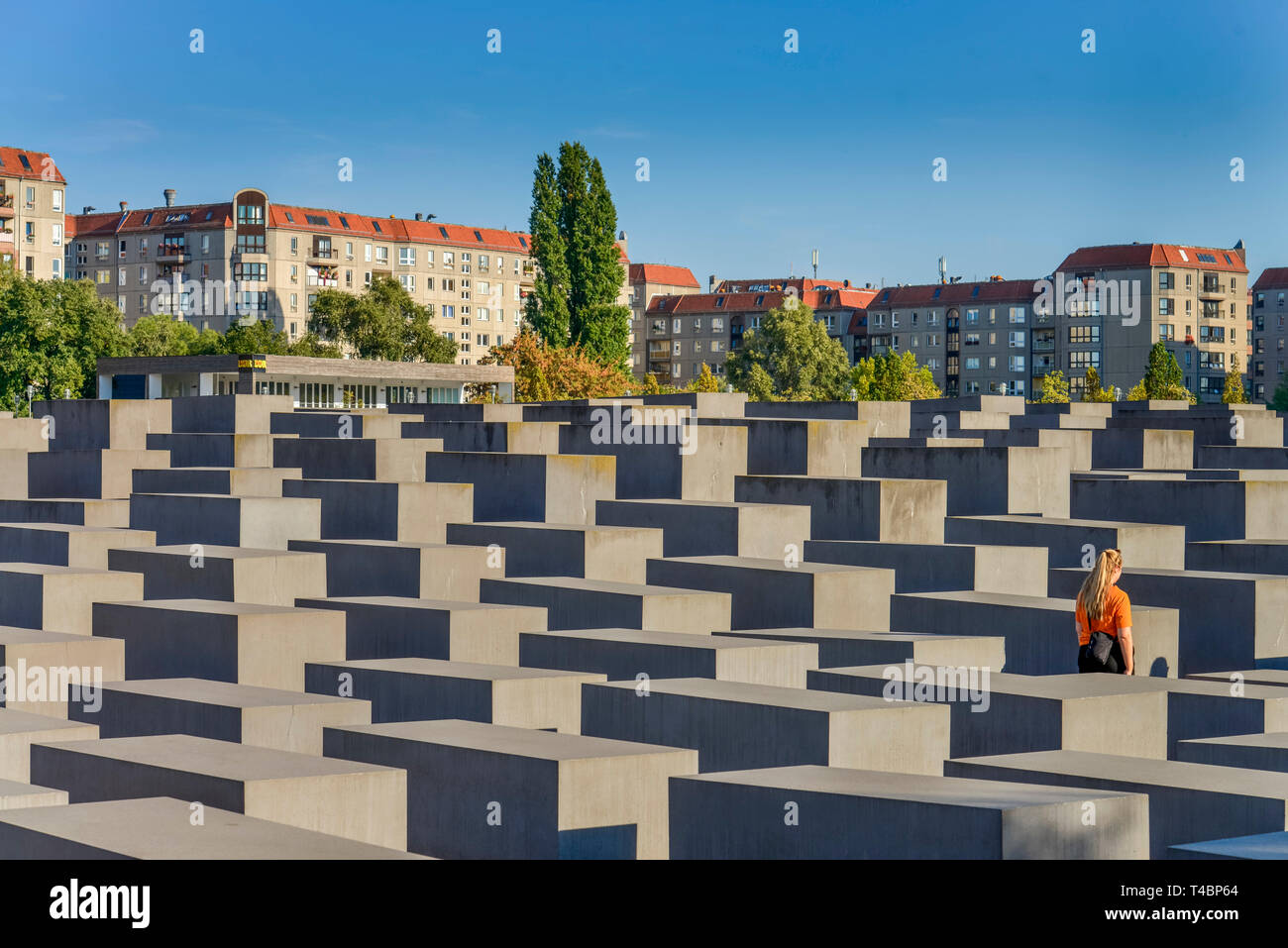 Holocaust-Mahnmal, nel quartiere Mitte di Berlino, Deutschland Foto Stock
