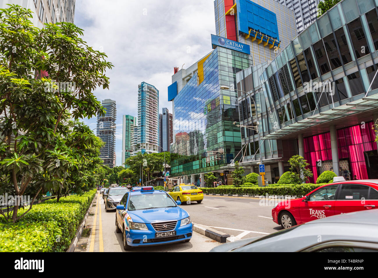 SINGAPORE, Singapore - circa settembre, 2017: strade della città di Singapore, Singapore. Foto Stock