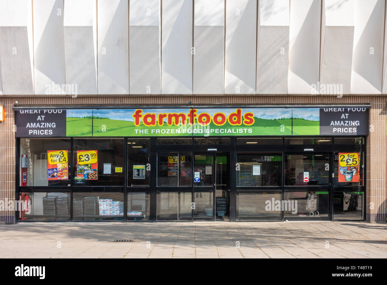 Il negozio Farmfoods a Luton, Regno Unito Foto Stock