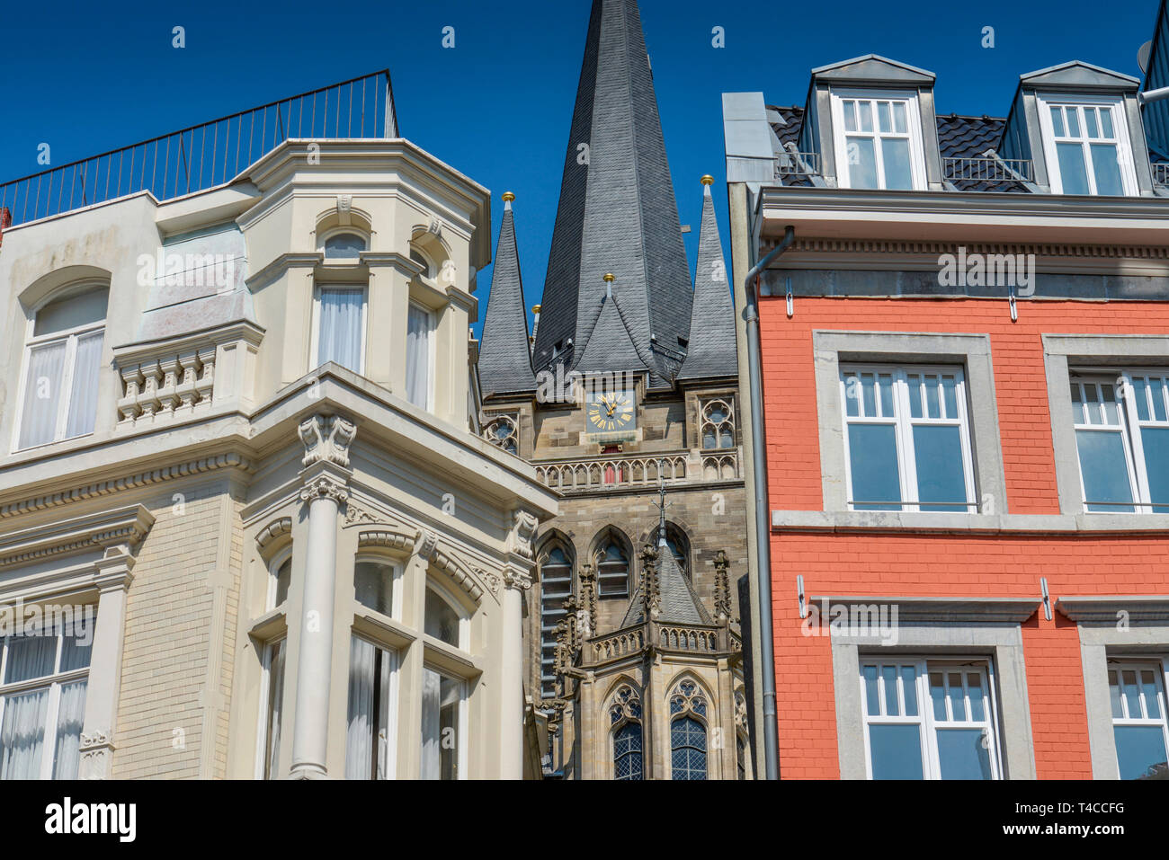 Altbauten, Schmiedstrasse, Kleinmarschierstrasse, Altstadt, Aachen, Nordrhein-Westfalen, Deutschland Foto Stock