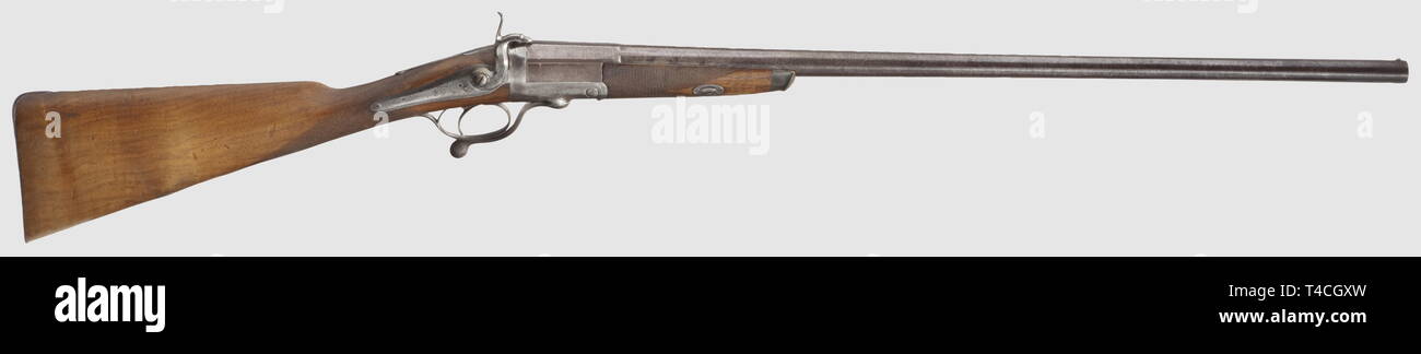 Civile bracci lunghi, pinfire, pinfire fucile, Isacco Hollis e figli, Londra, circa 1860/70, Additional-Rights-Clearance-Info-Not-Available Foto Stock