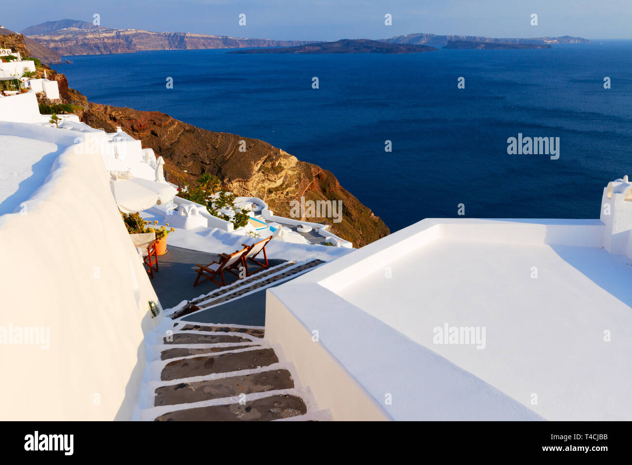 Bellissimi dettagli dell'isola di Santorini, Grecia Foto Stock